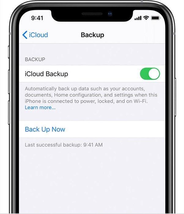 Copia de seguridad de iPhone en iCloud