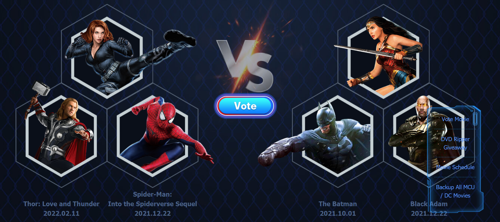 votar por superhéroe
