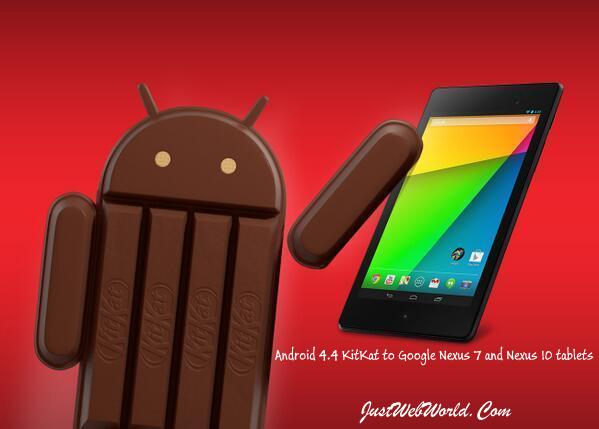 Actualización de Android 4.4 KitKat a Google Nexus 7 y Nexus 10