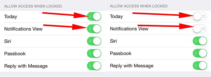 Cómo deshabilitar el centro de notificaciones en la pantalla de bloqueo en iOS 8