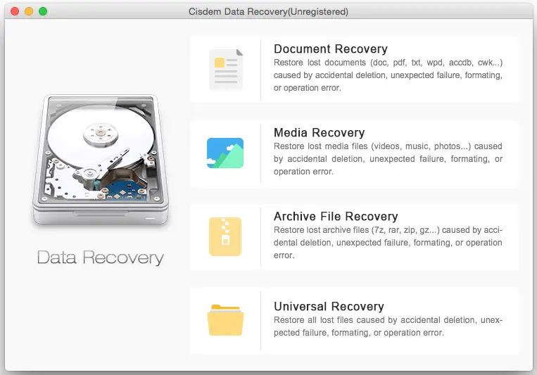 recuperación de datos para Mac