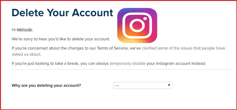 Eliminar Instagram