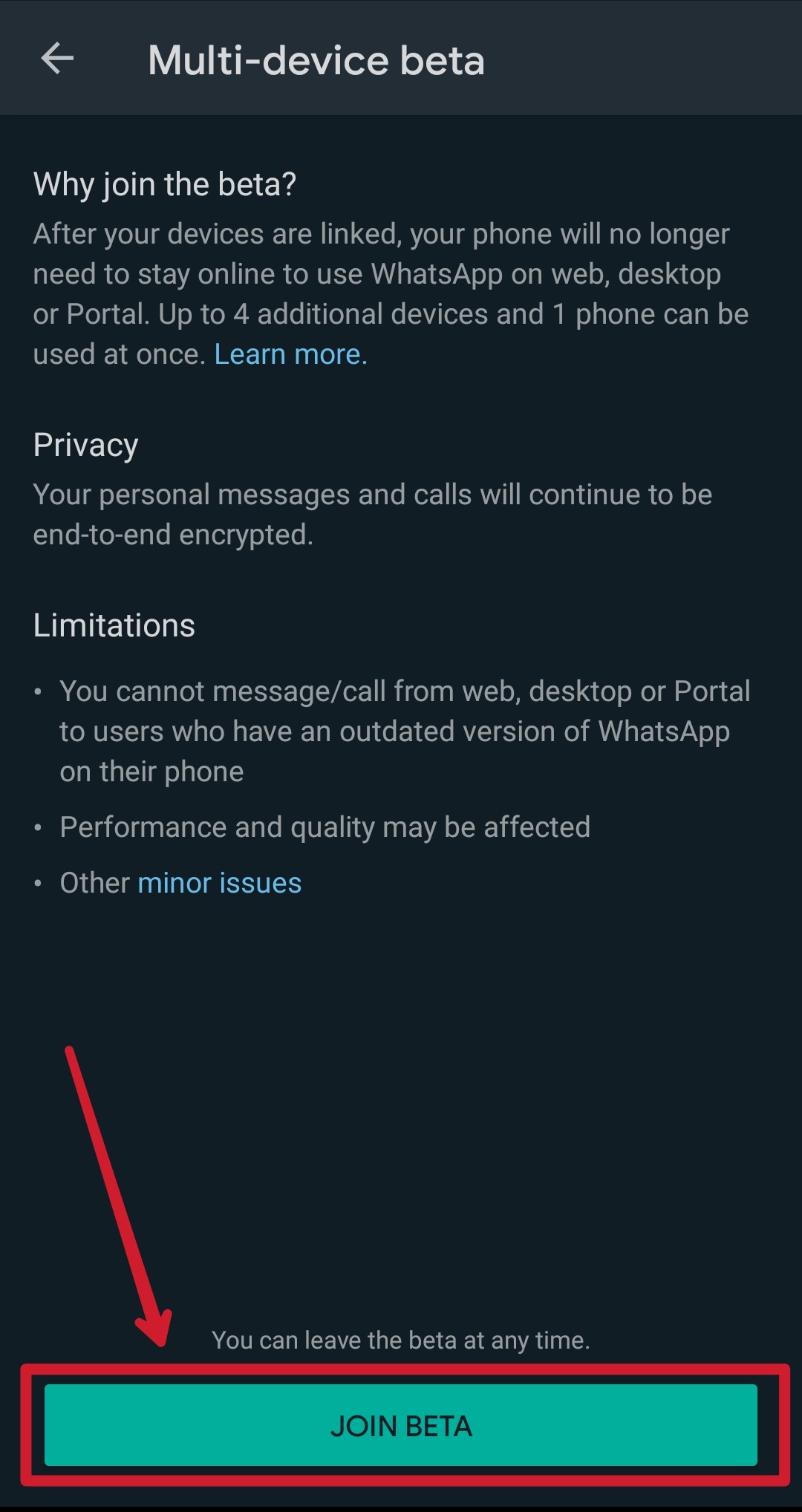 únete a la beta para la función multidispositivo de whatsapp