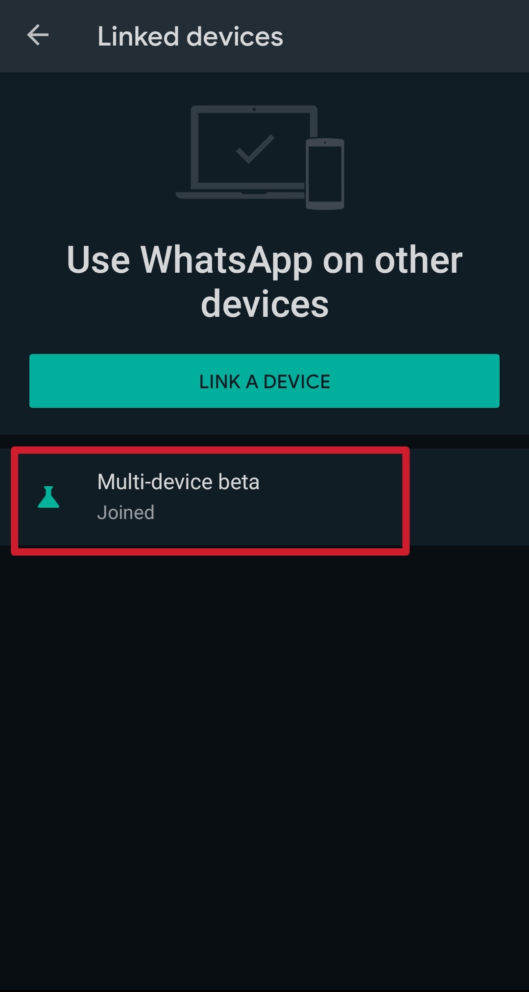 unirse a beta multidispositivo en whatsapp para android