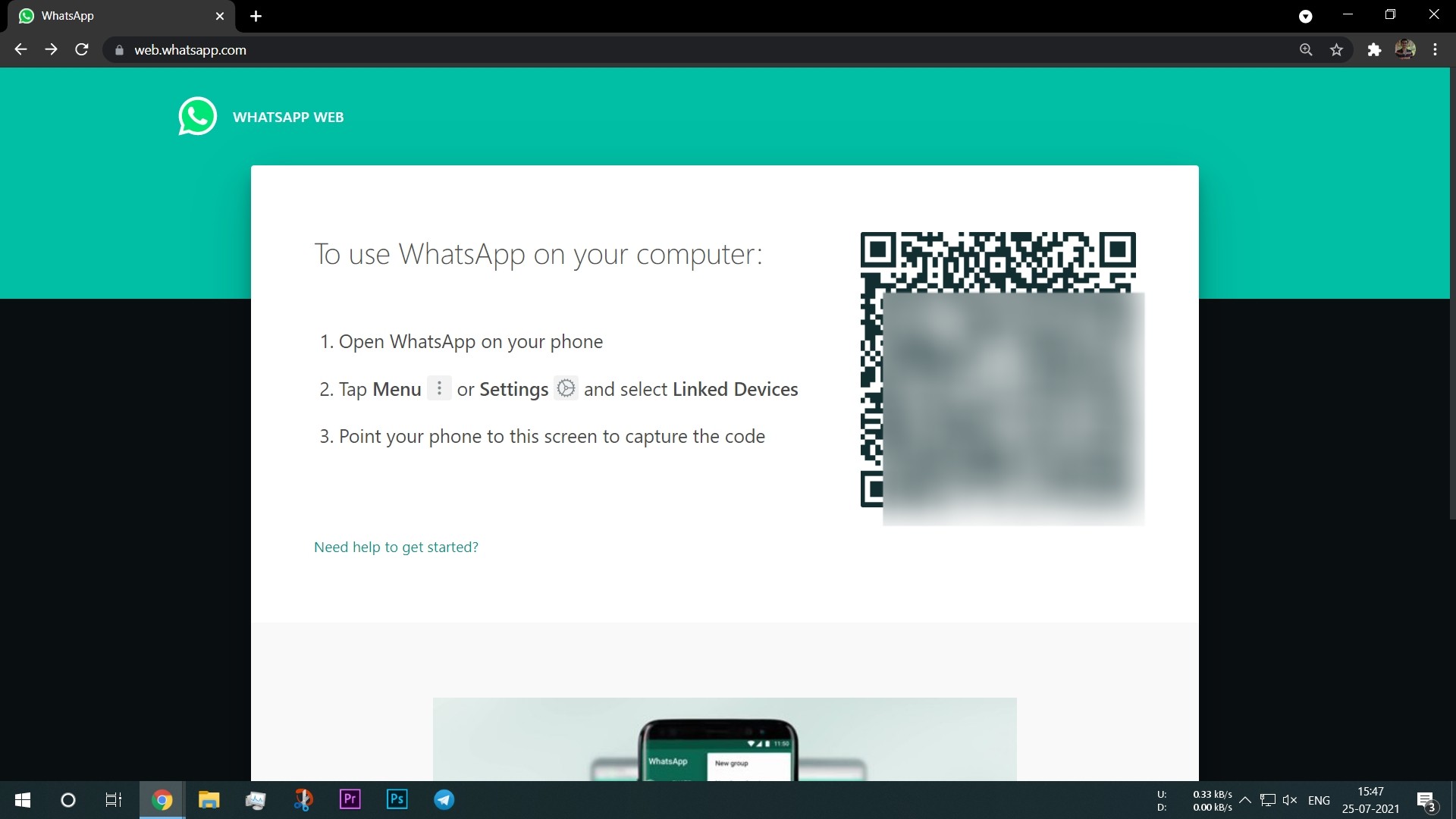 enlace de código QR multidispositivo de whatsapp