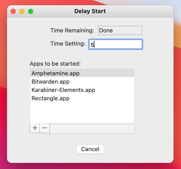 retrasar el inicio de los programas de Mac usando Delay Start