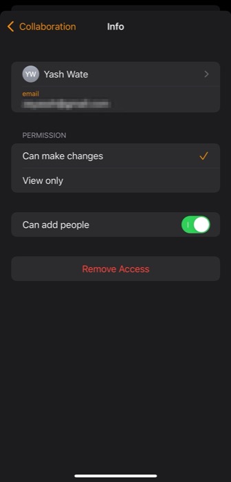 eliminar el acceso a un archivo de iWork en iPhone