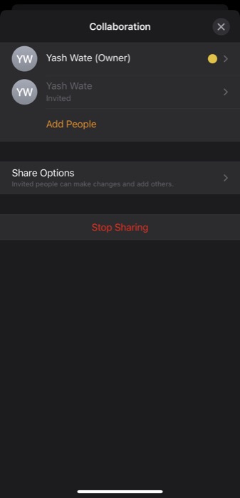 dejar de compartir archivos de iWork en iPhone