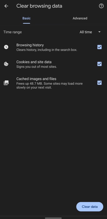 borrar caché y cookies de Chrome en Android
