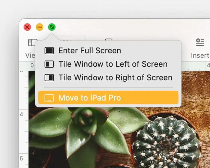 mover la ventana de la aplicación al iPad 