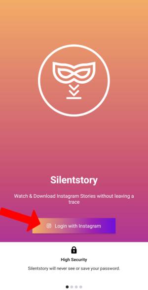 Iniciar sesión con Instagram en la aplicación Silent Story
